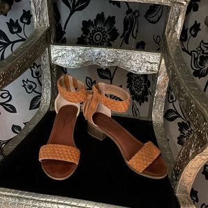 Rock and Candy brown suede zip up sandal